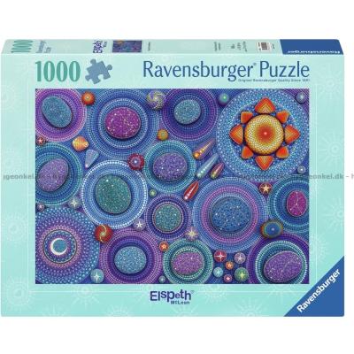Fargerik galakse i mosaikk, 1000 brikker