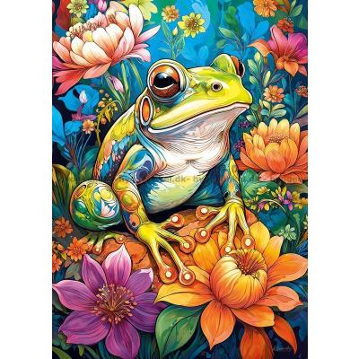 Bilde av Kvekk blant blomster, 1000 brikker