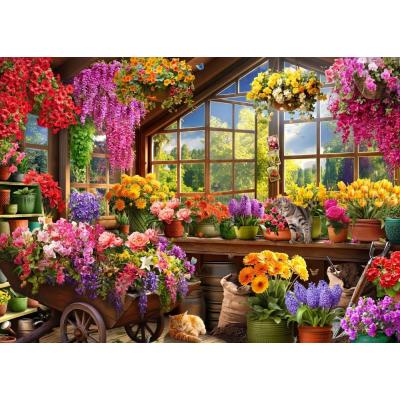 Blomsterdrømmer i drivhuset, 500 brikker