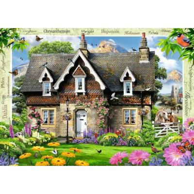 Robinson: Blomster rundt bindingsverk, 1000 brikker