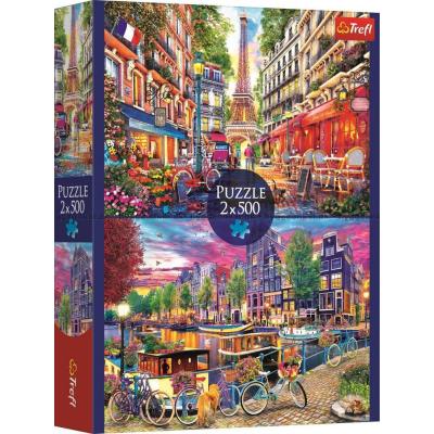 Byer i Europa: Paris og Amsterdam, 2x500 brikker
