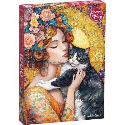 Katteklem og blomsterkrans, 1000 brikker
