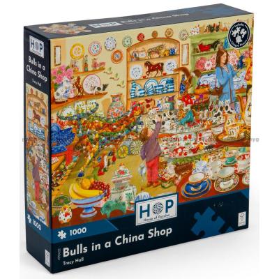 Hall: Butikken fylt med porselen, 1000 brikker
