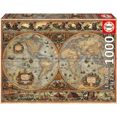 Zigic: Antikt kart over verden, 1000 brikker