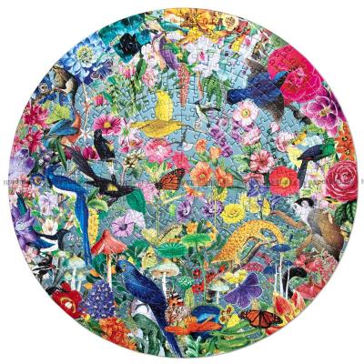 Bilde av Den fargerike hagen – Rundt puslespill, 500 brikker