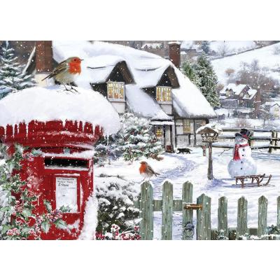 Rødstrupen om vinteren, 500 brikker