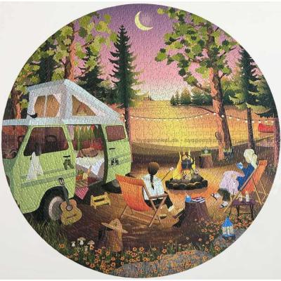 Bilde av Camping ved skogstjernet - Rundt puslespill, 1000 brikker
