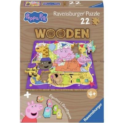 Peppa Gris - Trepuslespill, 22 brikker