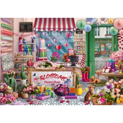 Bilde av Blomsterbutikk fylt med farger, 1000 brikker