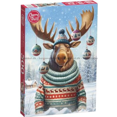 Elg med julekuler, 500 brikker