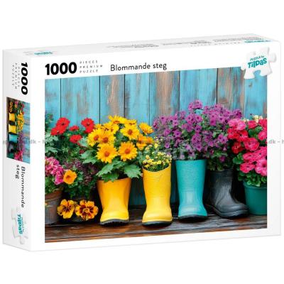 Blomster og gummistøvler, 1000 brikker