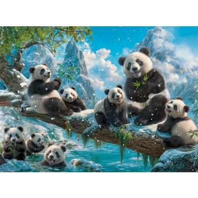 Bilde av Snødekte pandaer, 2000 brikker