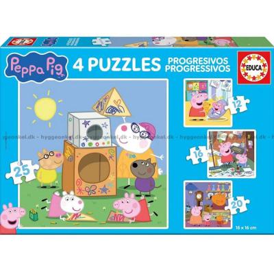 Peppa Gris, 4-i-1, 12 brikker