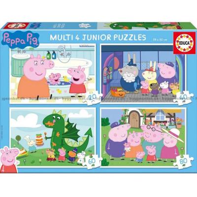 Peppa Gris, 4-i-1, 20 brikker