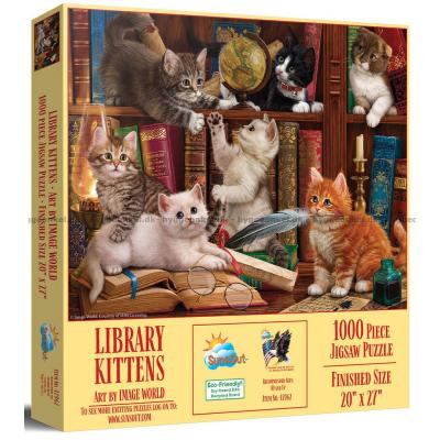 Bokhyllens lekne kattunger, 1000 brikker