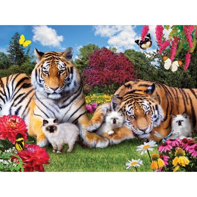 Bilde av Tigerne blant blomster, 1000 brikker