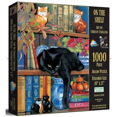 Snelling: Kattekos på bokhyllen, 1000 brikker