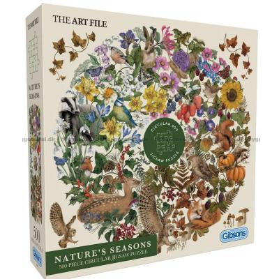 Årstidene i skogen - Rundt puslespill, 500 brikker