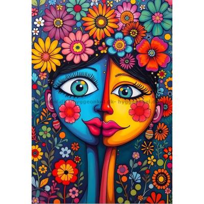 Ansikter i blomst, 1000 brikker