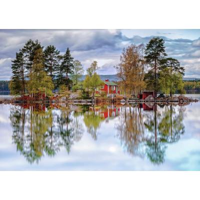 Bilde av Sverige: Innsjø i Norrbränningen, 1000 brikker