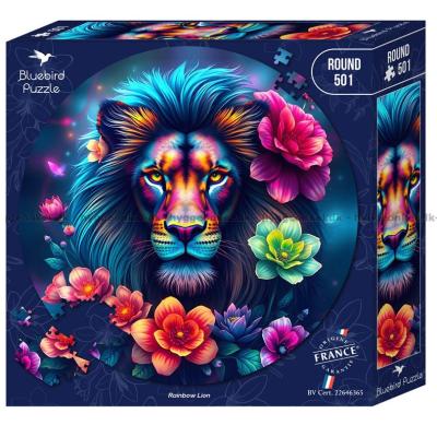 Løvens blomsterprakt - Rundt puslespill, 500 brikker