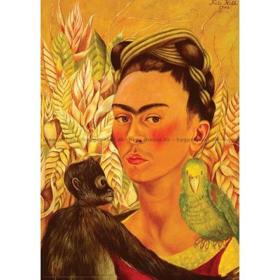Bilde av Kahlo: Selvportrett med ape og papegøye, 1000 brikker