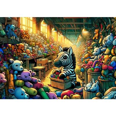 Zebraen i bamseverkstedet, 100 brikker