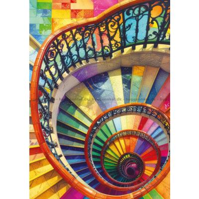 Spiraltrappens fargeunivers, 500 brikker