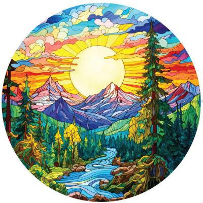 Soloppgang i fjellene - Rundt puslespill, 570 brikker