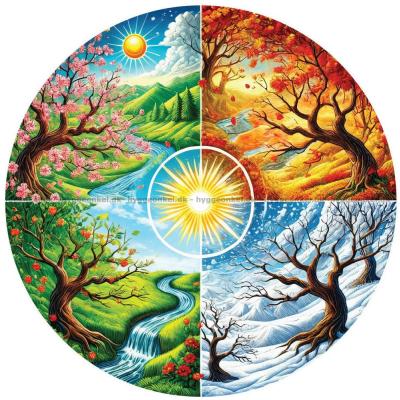 Skiftende årstider - Rundt puslespill, 570 brikker