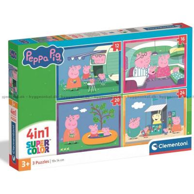 Peppa Gris: Sommorsmoro, 4-i-1, 12 brikker
