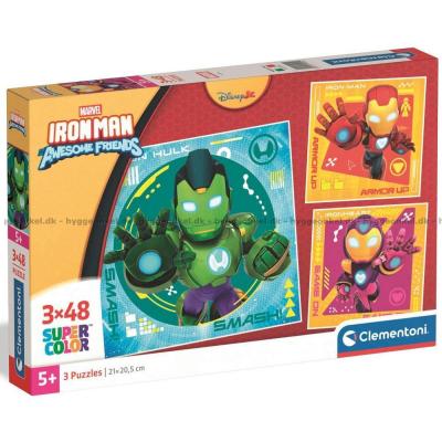 Marvel: Iron Man og hans fantastiske venner, 3x48 brikker