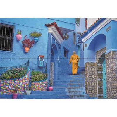Bilde av Marokko: Koselig gate i Chefchaouen, 500 brikker