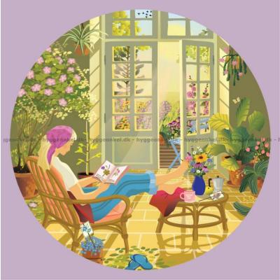 Solstreif i hagestue - Rundt puslespill, 1000 brikker