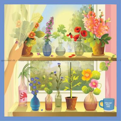 Vinduskarmens blomsterliv, 500 brikker
