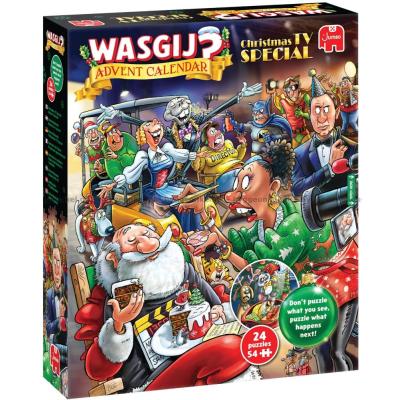 Wasgij: Julekalender - Jule-TV-spesial, 24x54 brikker