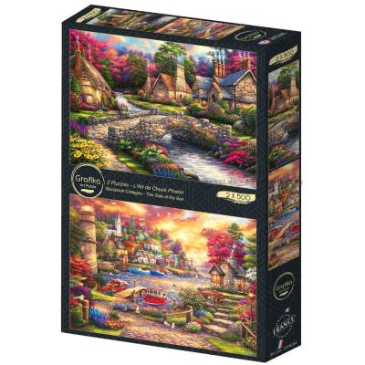 Pinson: Kveldsstemning i landsbyen, 2x500 brikker