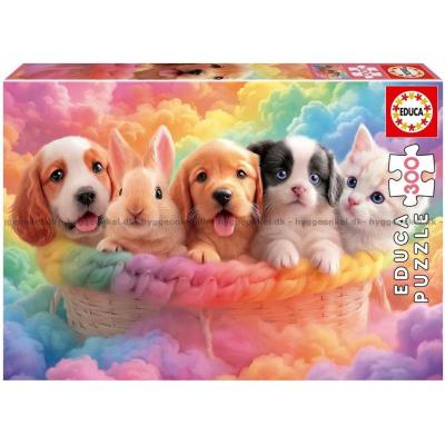 Dyrevenner i regnbuens farger, 300 brikker