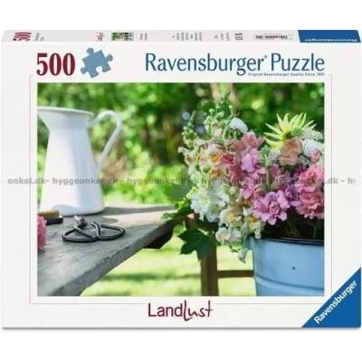 Sommerblomster i bøtte, 500 brikker