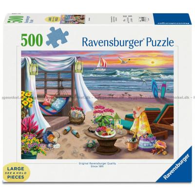 Wernersbach: Strandliv og solnedgang, 500 brikker