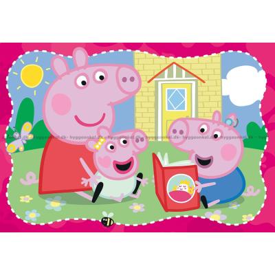 Bilde av Peppa Gris: Kos i hagen, 2x12 brikker