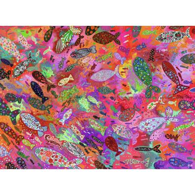 Bilde av Fiskefest i rosa, 500 brikker