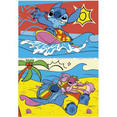 Bilde av Disney: Stitch - Strandlivet, 2x48 brikker