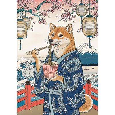 Bilde av Kunstneriske dyr: Shiba-hundens nudelmeditasjon, 500 brikker