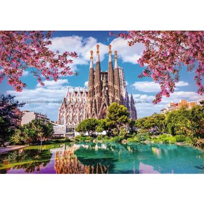 Bilde av Barcelona: Sagrada Familia om våren, 1000 brikker