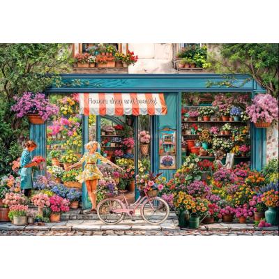 Bilde av Den fargerike blomsterbutikken, 1000 brikker