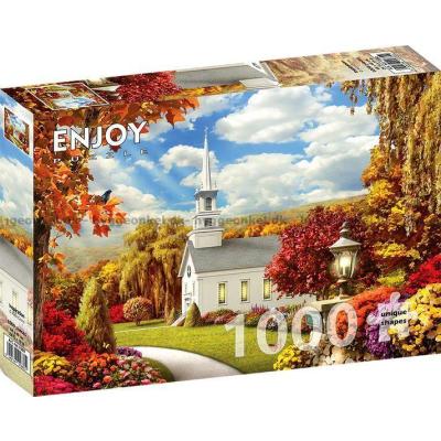 Bilde av Kirken om høsten, 1000 brikker