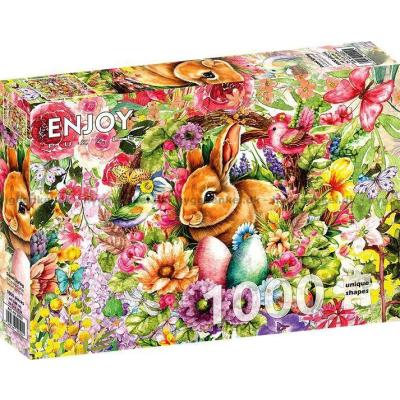 Bilde av Kanin blant blomster, 1000 brikker