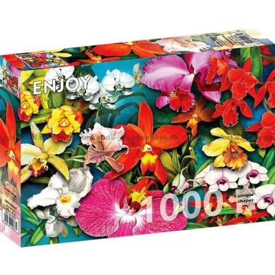 Bilde av Blomstrende orkideer, 1000 brikker