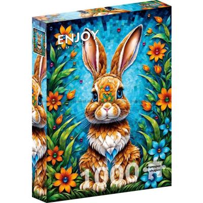 Bilde av Kanin blant blomster, 1000 brikker